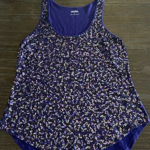 Express Purple Sparkle Tank Top